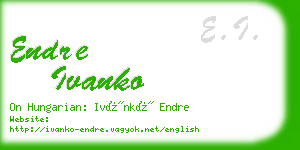 endre ivanko business card